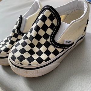 Checkered vans slip on shoes
